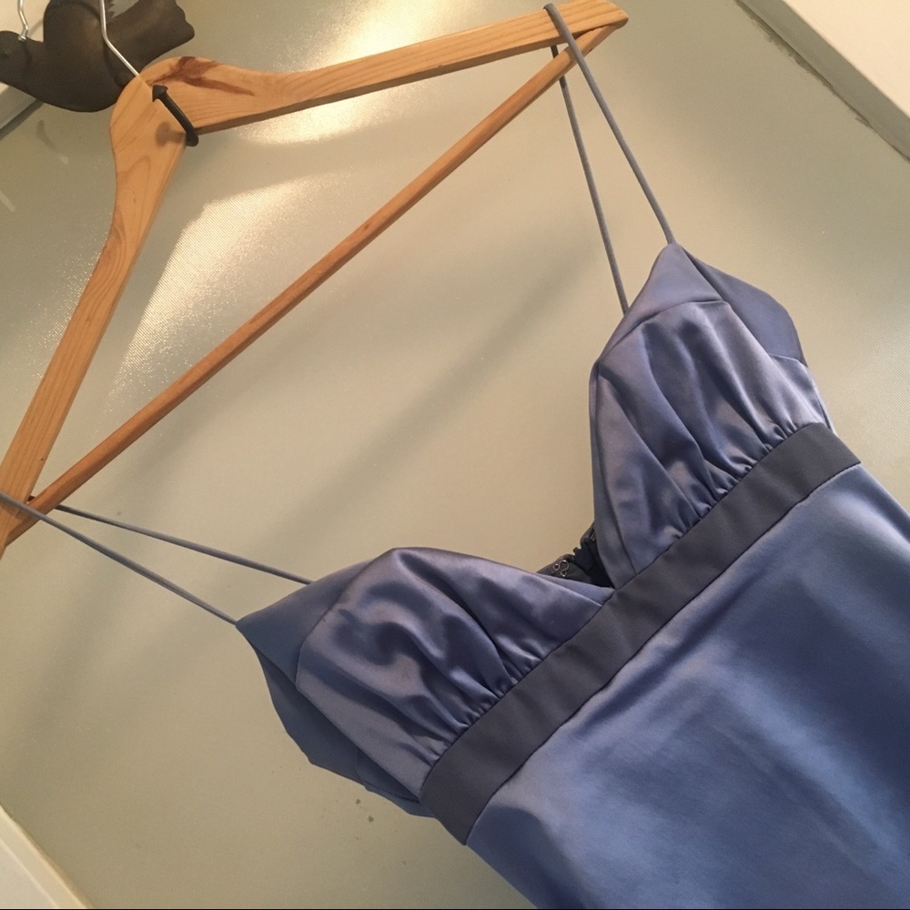 Nicole Miller Blue Satin Dress